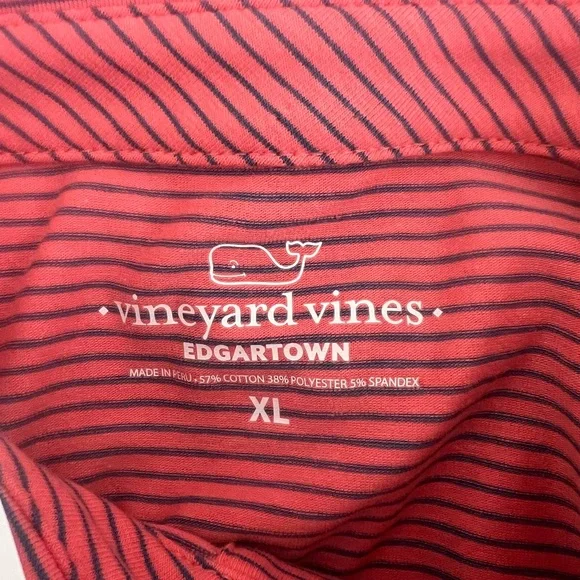 Vineyard Vines Men's Jersey Polo in Pink and Blue Stripes. XL - Picture 6 of 6
